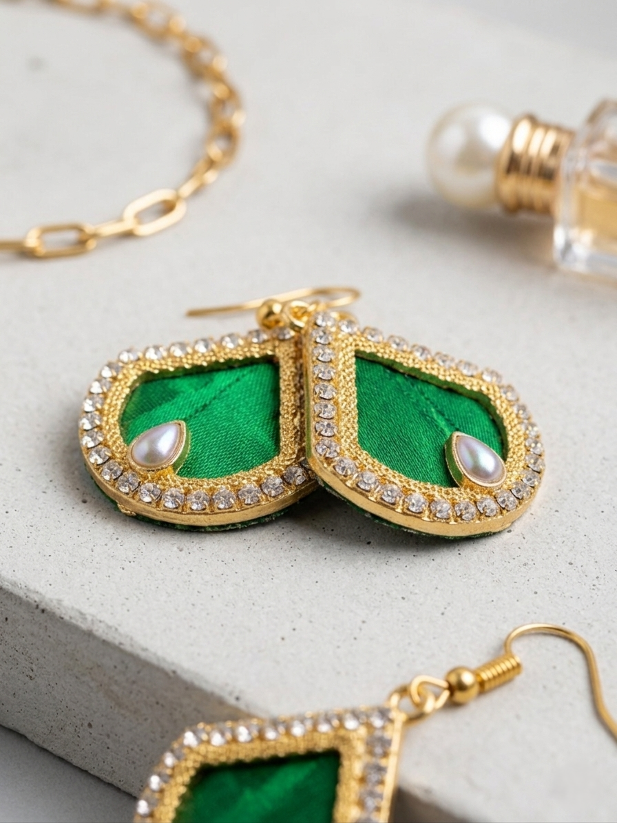 The "Green Pearl" Drop Earrings