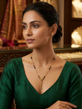 Imitation Gold Necklace with Black Beads – Wear Neck Traditional Design