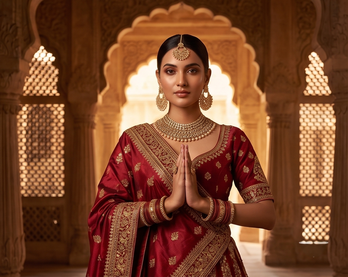 Gold-Plated Kundan Chandbali Earring & Maang Tikka Set with Champagne Pearls