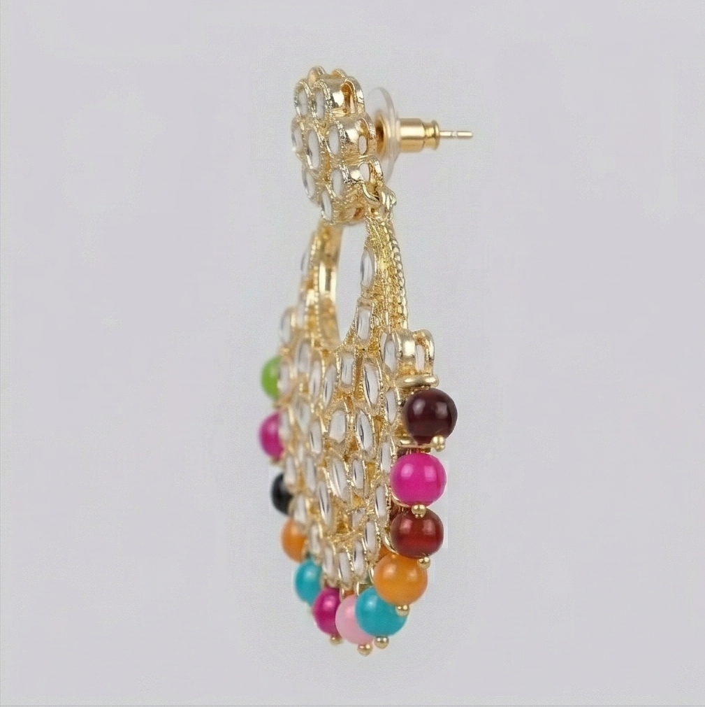 The Festive Carnival Heritage: 3-Piece Multi-Color Kundan Jewelry Set